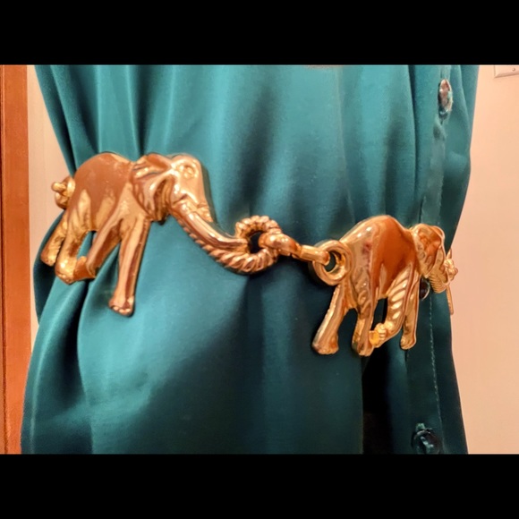 🐘 💕 1980s Gold Tone Chain Belt 💕🐘 - Picture 9 of 15